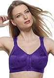 Woman Within Plus Size Soft Cup Deluster Posture Front Hook Bra By Comfort Choice (True Purple,42 Dd)