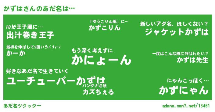 かずはさんがあだ名になると