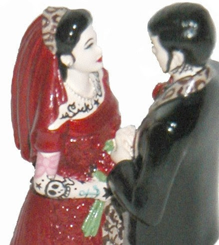Custom Made Painted TATTOOED WEDDING CAKE TOPPER