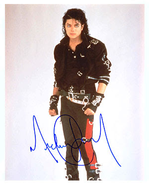 michael jackson signed front