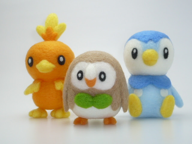 ポケモン トリーズ モクロー ポッチャマ アチャモ おもにとり 羊毛フェルト制作奮闘記
