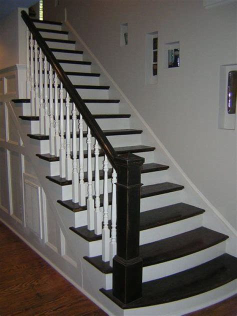 black  white stair ideas images  pinterest
