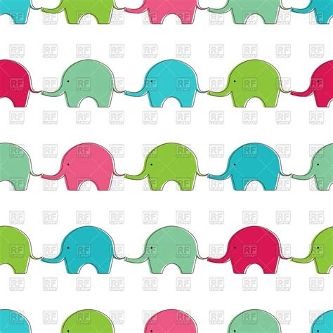 seamless background  cute elephants vector image