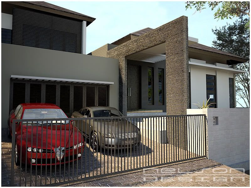 interiors design: Minimalist House Design Large Carport