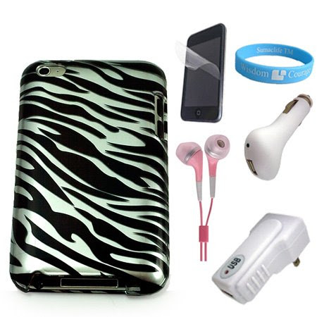 Review Apple iPod Touch 4G Protective Black-White Zebra Back Case + Clear 