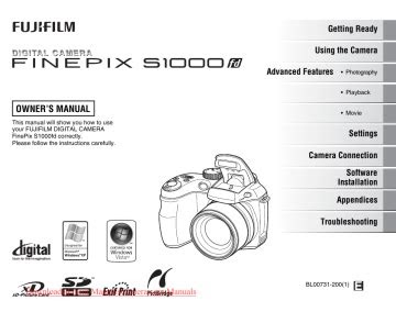 PDF Fujifilm Finepix S1000fd Manual Espanol