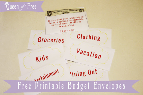 cute free printable cash budget envelopes queen of free