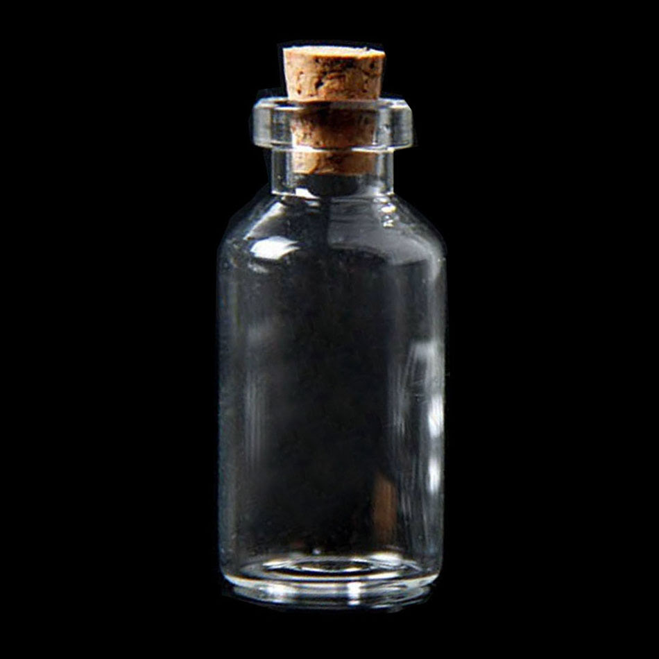 10x Blank Tiny Small Transparent Message Bottles Vials 