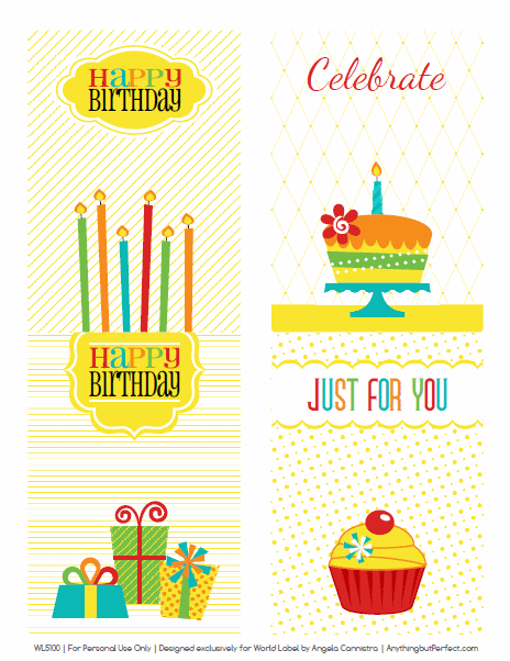 Retro Happy Birthday Printable Labels Set | Worldlabel Blog
