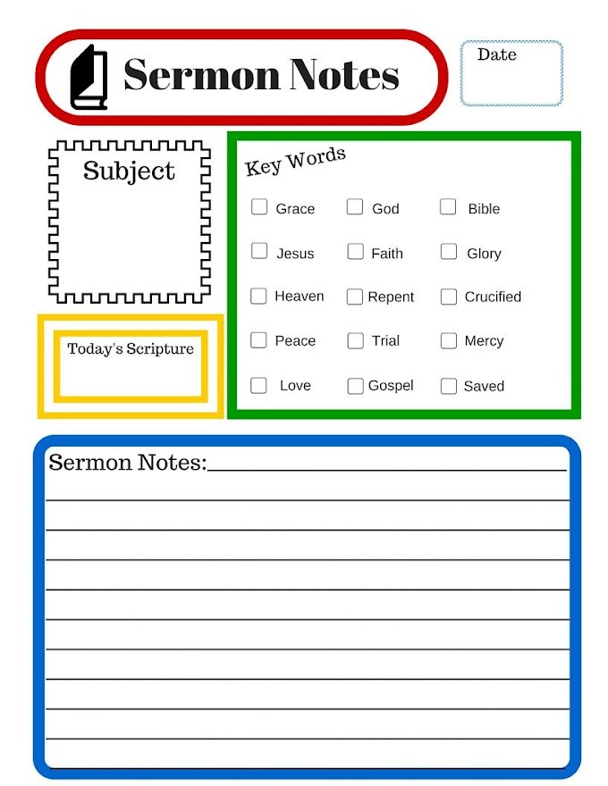 free printable sermon notes template