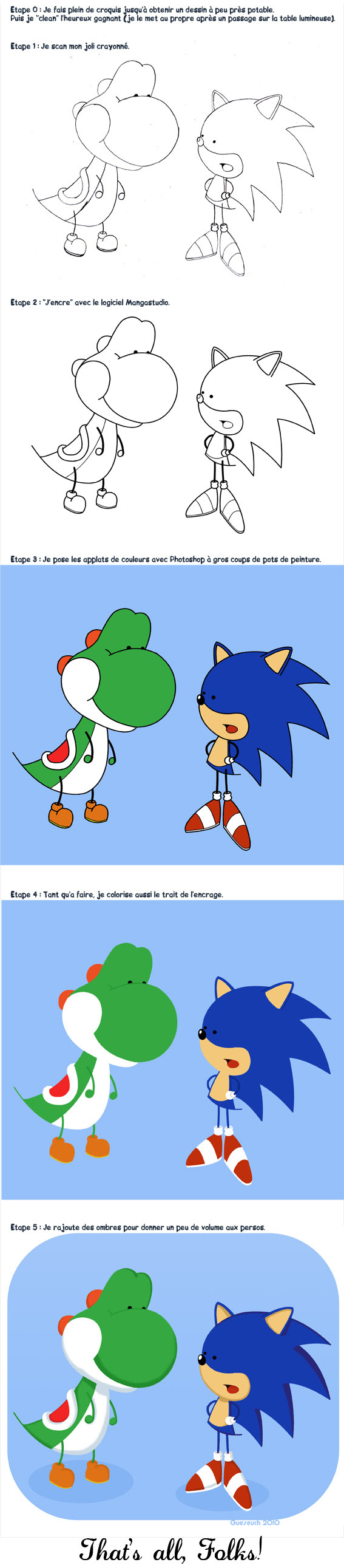 Yoshi et Sonic, Step by step