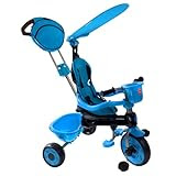 My-Trike MT-40 3-in-1 Canopy Stroller Tricycle with Adjustable Parent Steering Handle, Blue