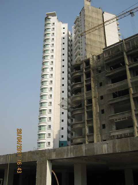 Under construction A Tower and Balconies of B Towers in Sangria Towers at Megapolis Hinjewadi Phase 3, Pune