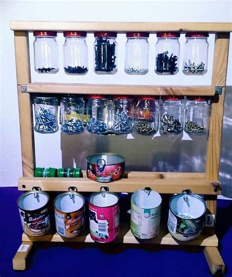 organizer  screws  jars  metal cans
