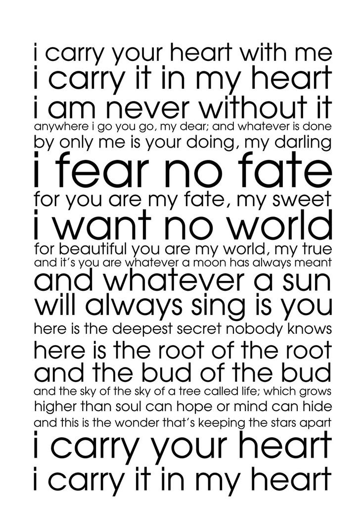 carry your heart with me | Quotes | Pinterest