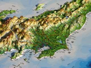 日本立体地図カレンダー