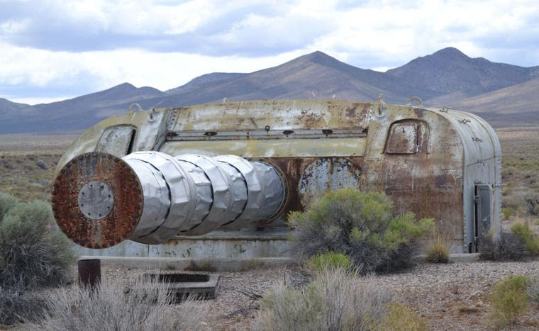 A turret gun in Nevada Desert