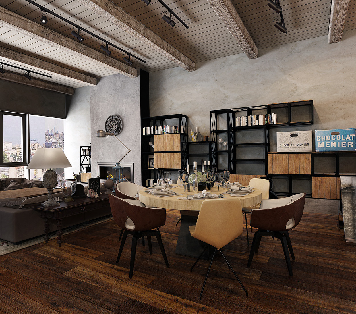 Best Of Both Worlds With The Rustic Industrial Interior ...