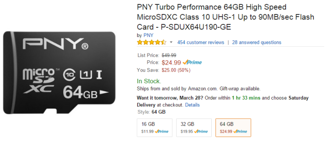 2015-03-27 15_11_47-Amazon.com_ PNY Turbo Performance 64GB High Speed MicroSDXC Class 10 UHS-1 Up to