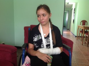 Daniela Álvarez, sobreviviente a accidente en Jacó el jueves anterior.