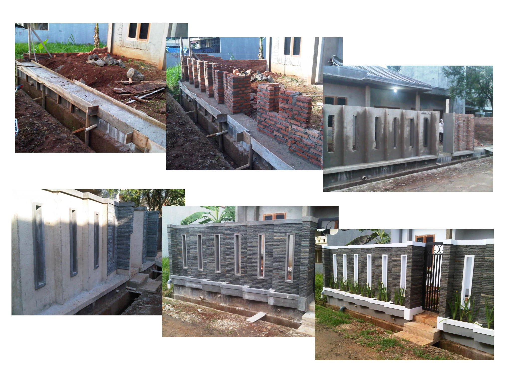 Biaya pembuatan pagar tembok (material, cat, batu alam, ongkos kerja 