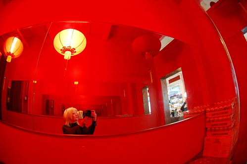 Self-portrait in a red place
