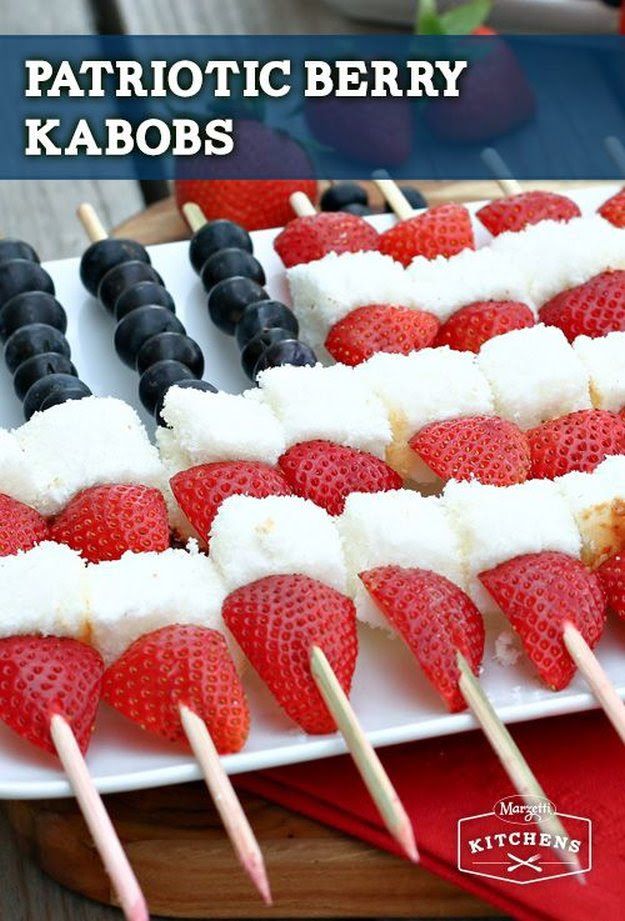 4th of July Desserts - Patriotic Berry Kabobs