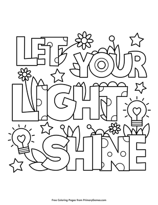 Let Your Light Shine Free Coloring Page Coloring Page