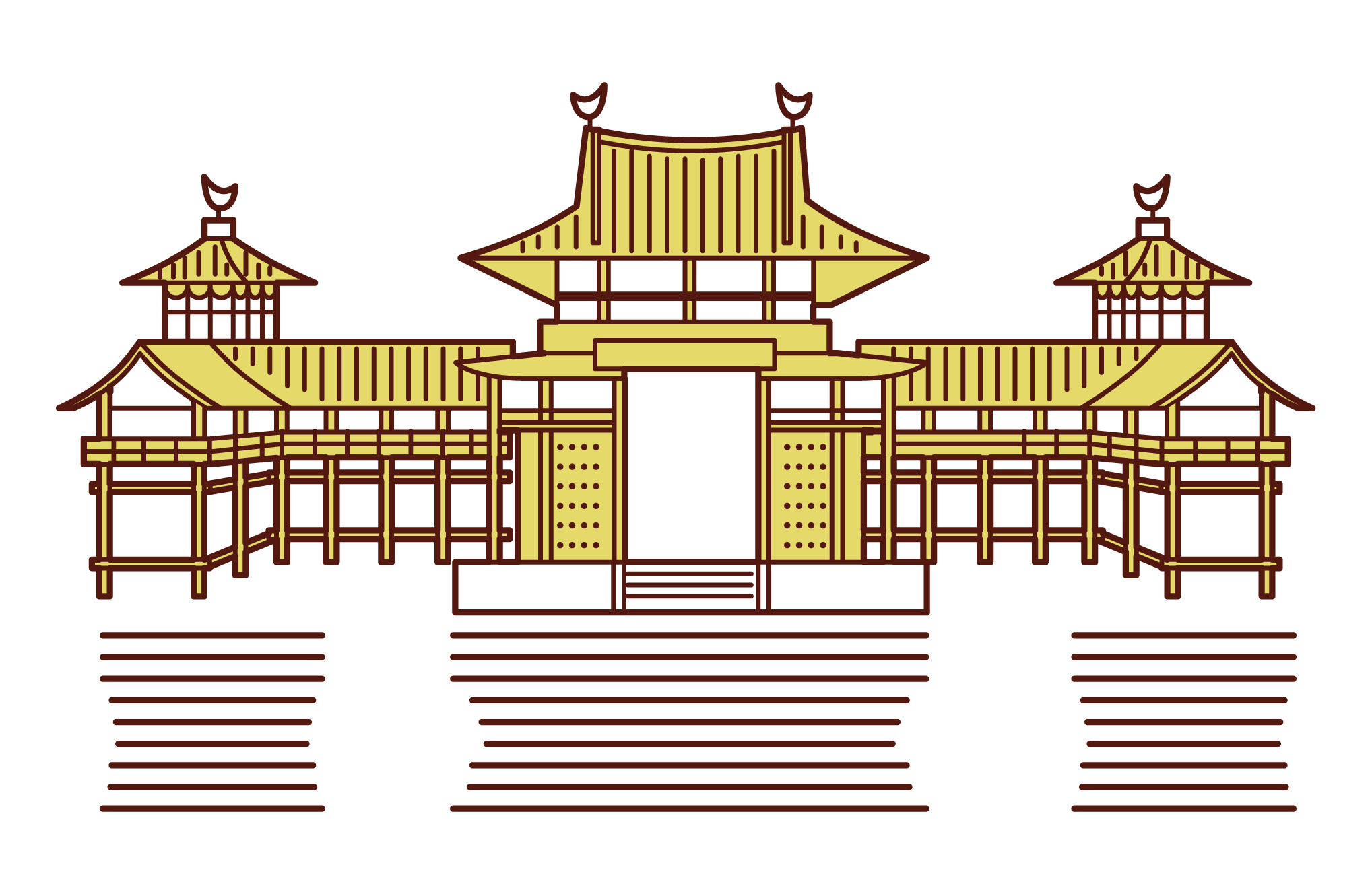 平等院鳳凰堂のイラスト フリーイラスト素材 Kukukeke ククケケ