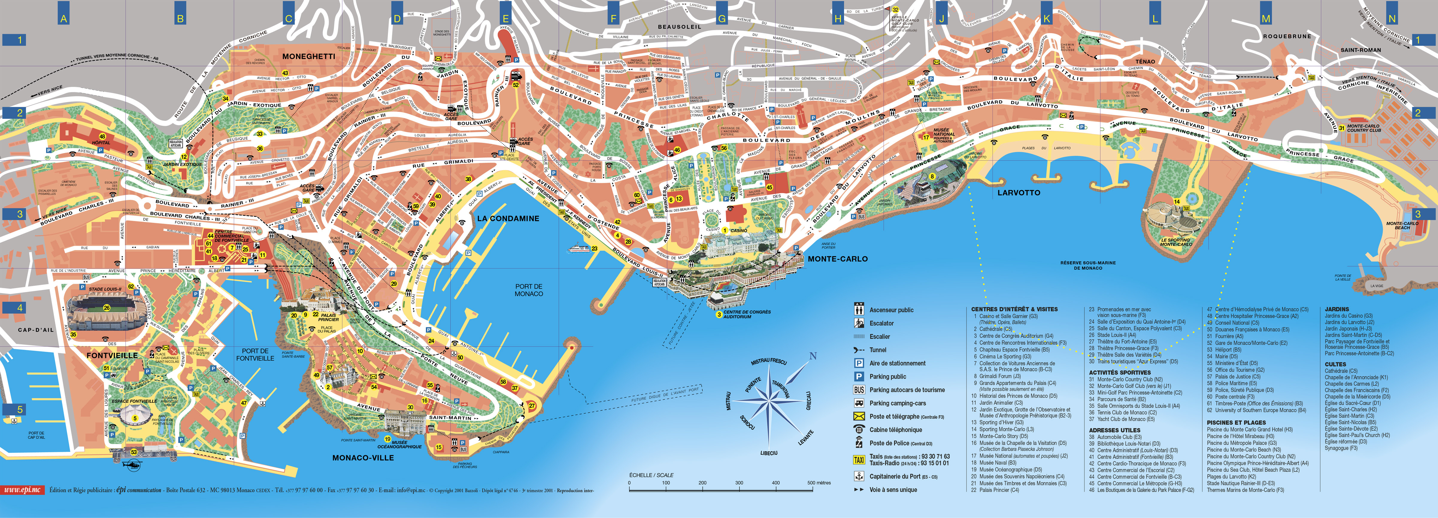 Monaco Tourist Map - Monaco • mappery