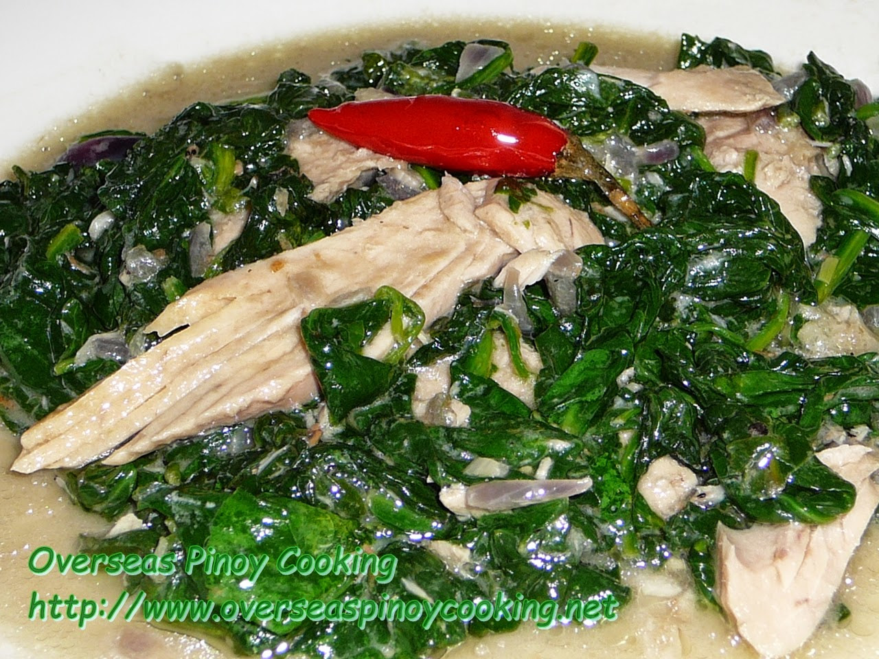 Ginataang Canned Smoked Tuna with Spinach