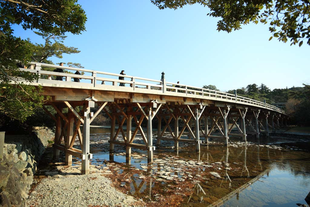 ゆんフリー写真素材集 No 伊勢神宮 内宮 宇治橋 日本 三重