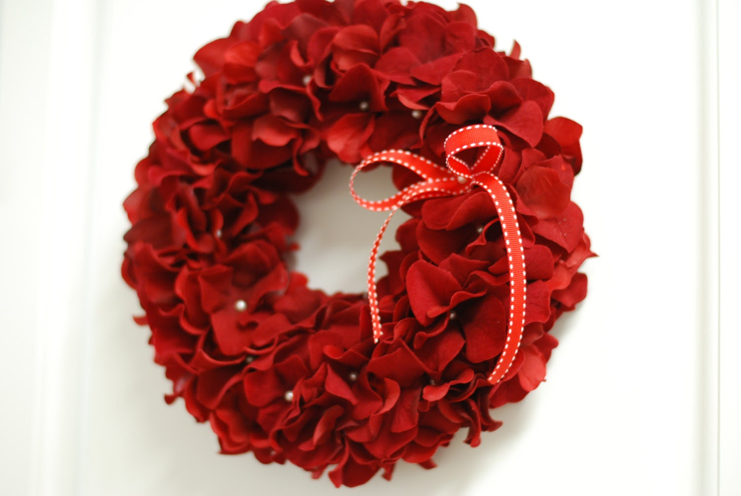 10" Red Velvet Hydrangea Wreath