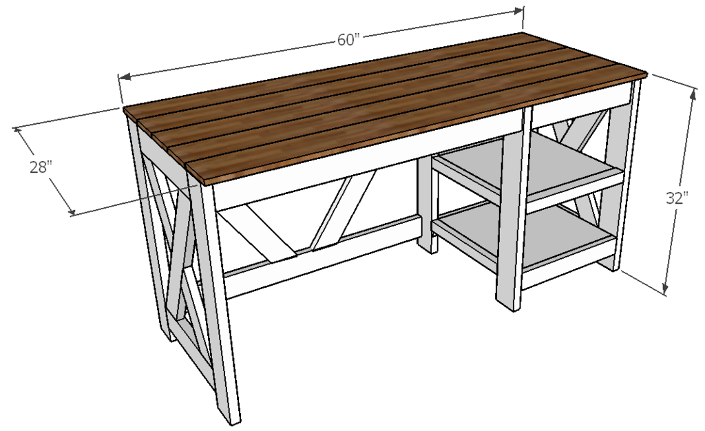 Farmhouse X Desk Ana White