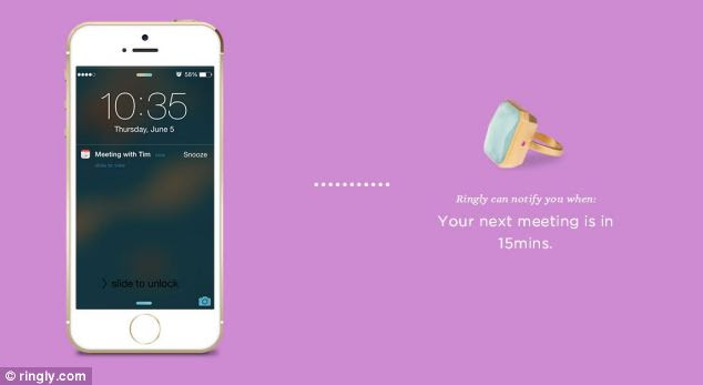 The ring can even give you meeting reminders by checking your electronic diary