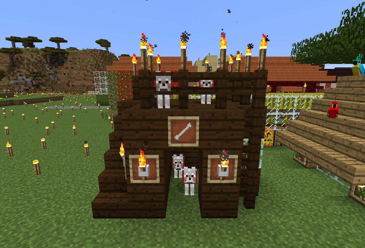 犬 オオカミ 小屋作りました マイクラ初心者が行く