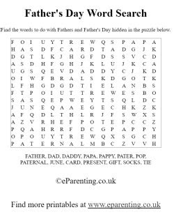  fathers day printable wordsearch