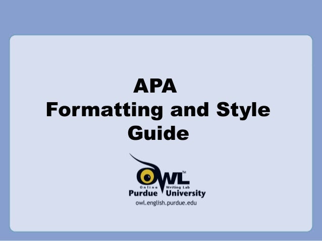 Purdue owl apa style guide