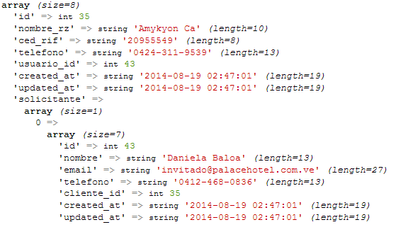 arrays - Can not access object in laravel and has "0  