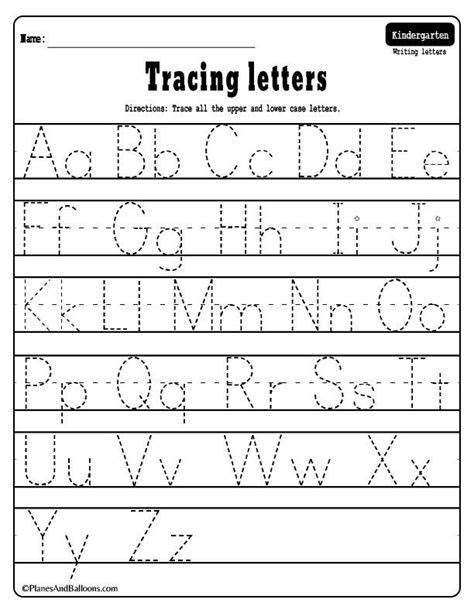  free printable letter tracing worksheets for kindergarten tracing