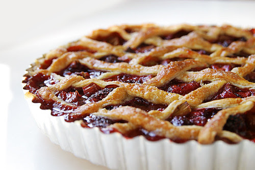 Rhubarb-Strawberry Lattice Tart