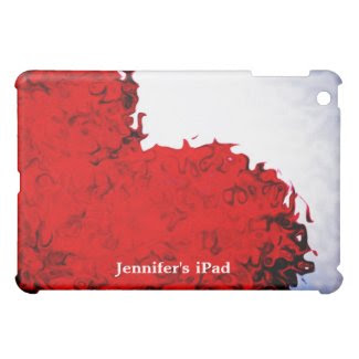 Red Stylized Heart Mini iPad Case