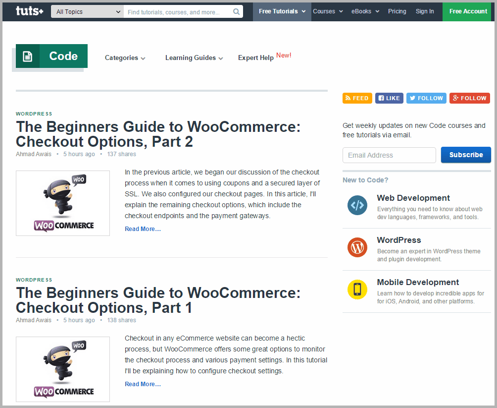 Tuts+ Code - sites that will pay you