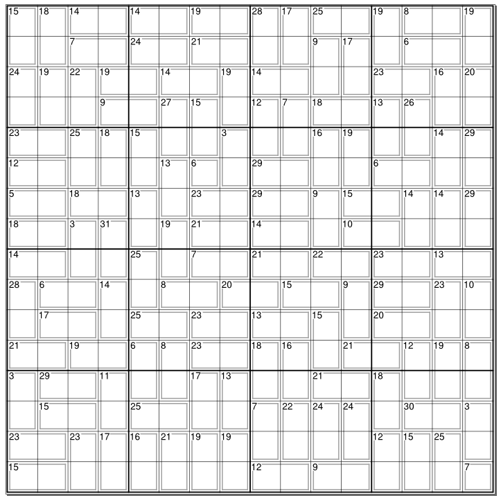 Calcudoku puzzle forum - View topic - another 16x16 Killer ...