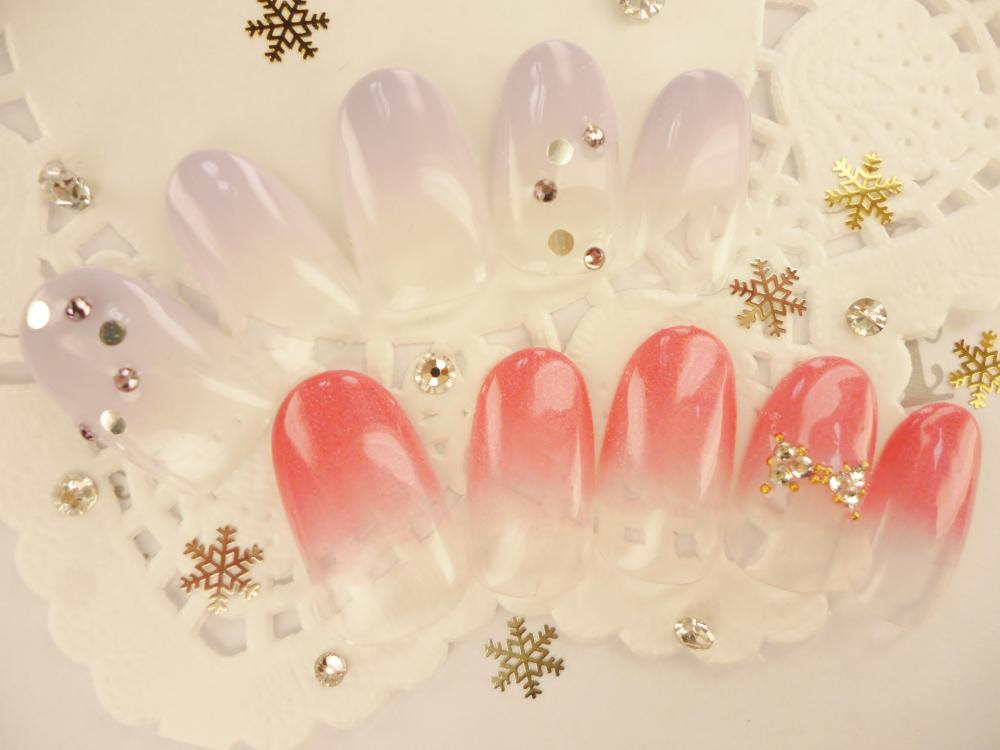 冬 シンプルネイル オフ込6500円 カラーグラデーション 冬ネイル 新宿のネイルサロン アイネイルズ新宿店