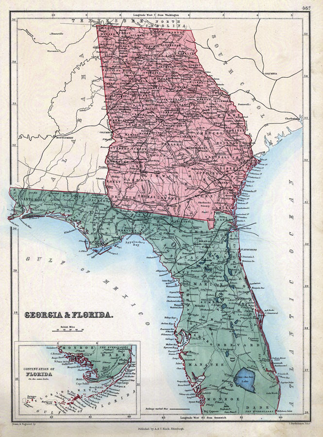 Map Of Ga And Fl