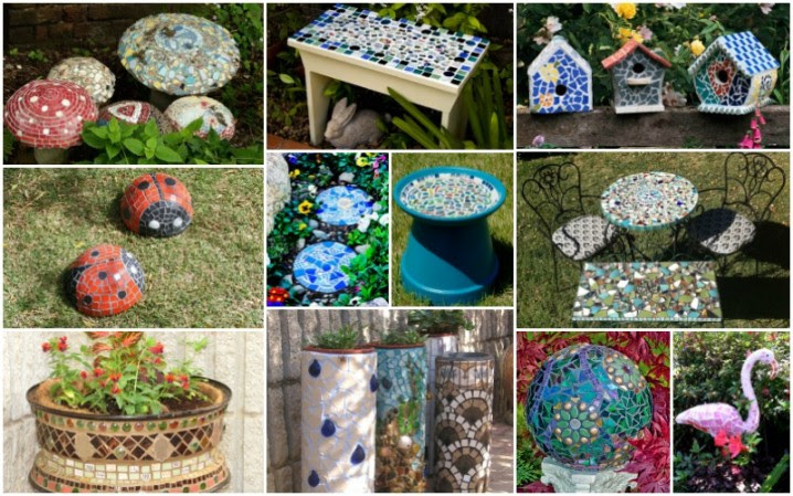 DIY Mosaic Garden Decorations