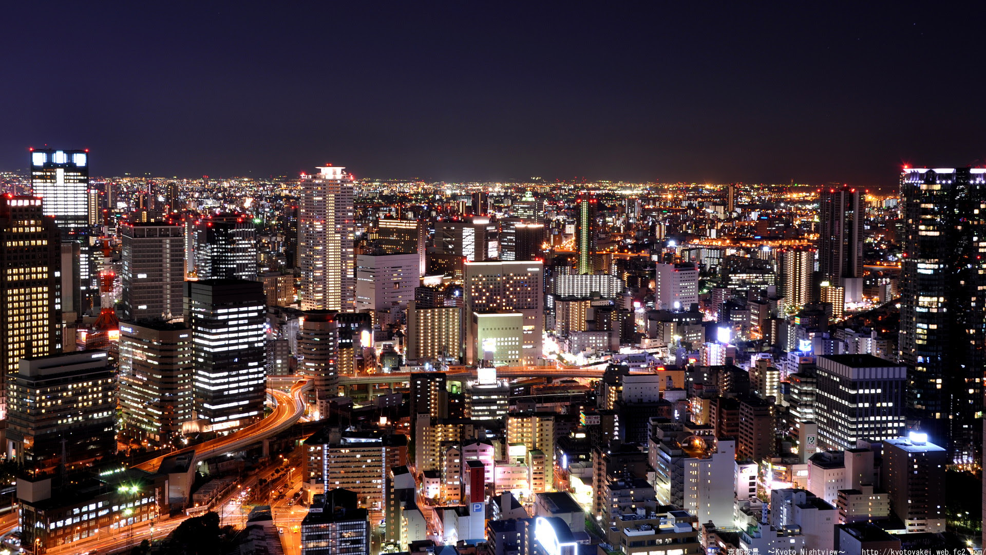 梅田スカイビルからの夜景写真