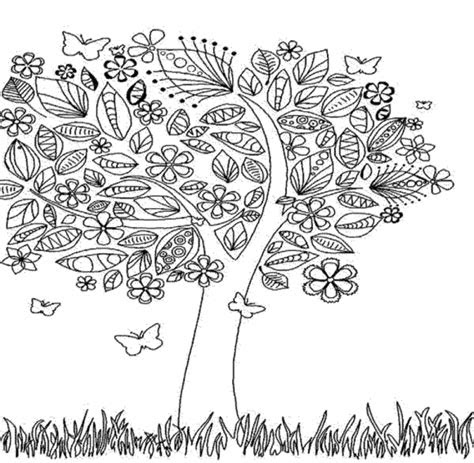 autumn coloring pages  adults  printable