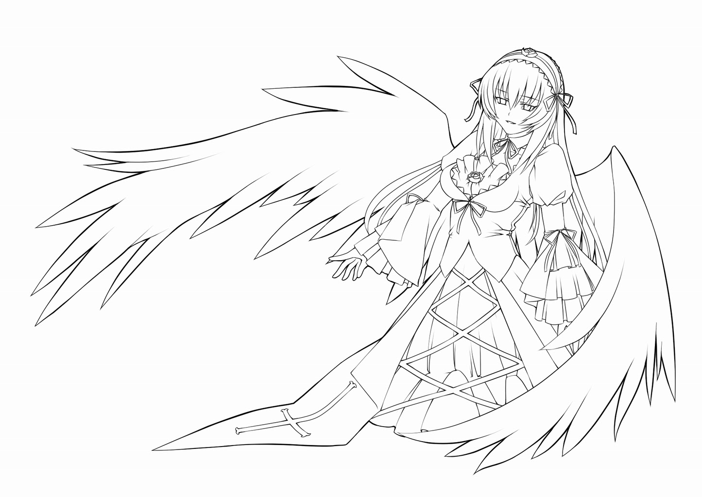 旧ぱすとがじぇっと保管庫 水銀燈塗り絵 線画